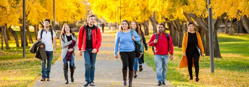 Students walking