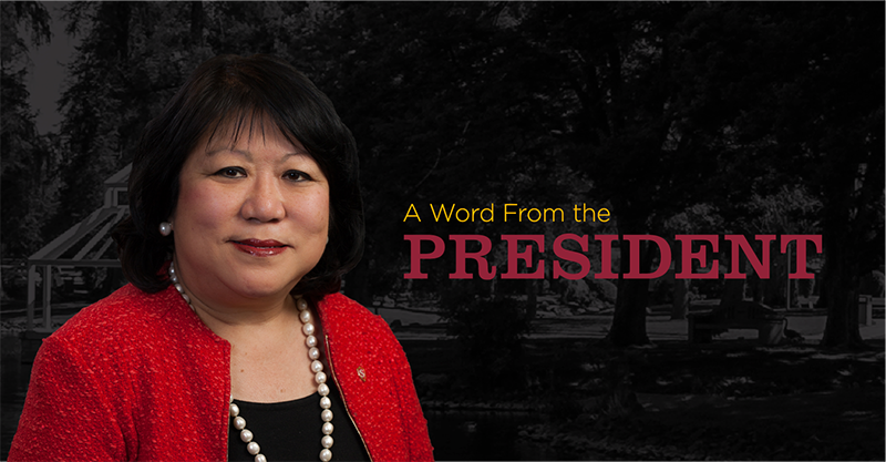 A Word From the President, Ellen Junn