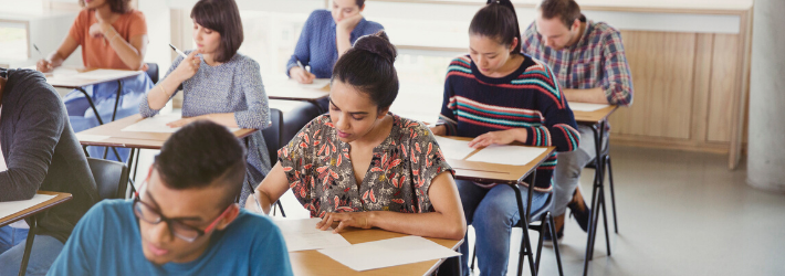 Students taking test
