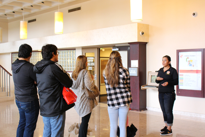 University ambassador giving an individual tour