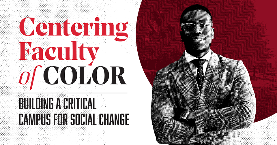 Graphic of a faculty member man of color