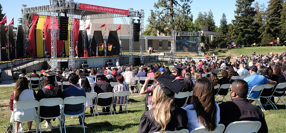 Commencement stage and audience