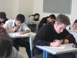 Students taking test