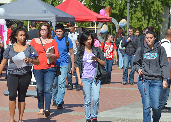 students on campus