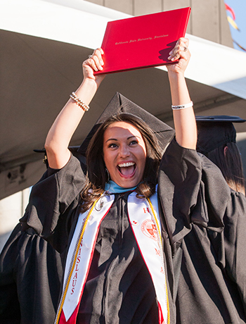 Graduate celebrates