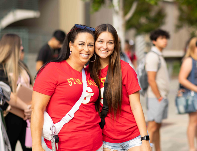 A mother and daughter at New Student Orientation at Stan State.