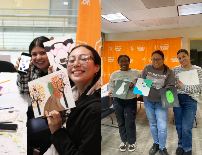 Fellows showing gratitude through painting during the Fellowsgiving event