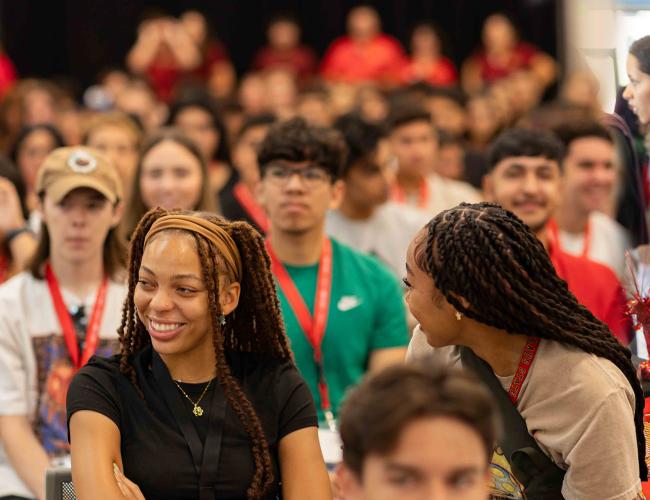 A crowd of newly admitted students at NSO