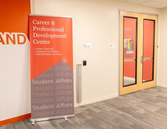 Career and professional development center entrance banner
