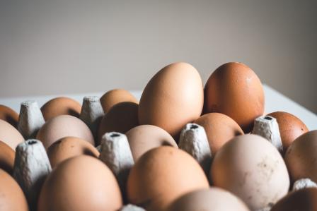 A carton of eggs. 