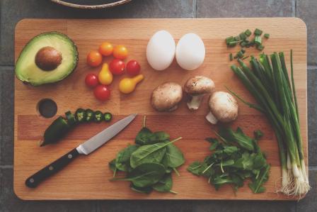 food on cutting board