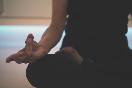 Individual meditating. 