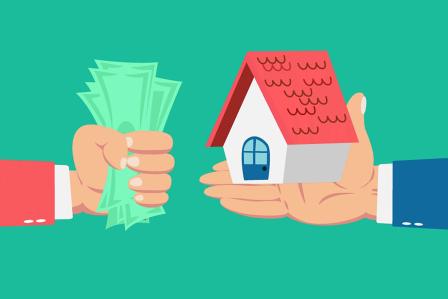 Icon of money and a house.