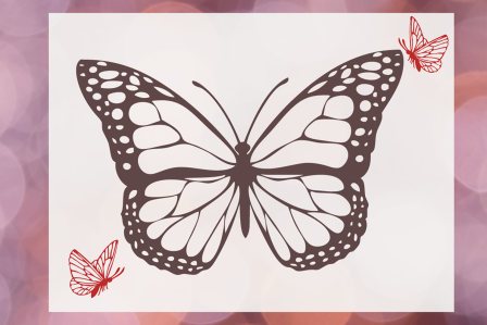 Graphic of three butterflies 