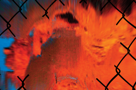 Graphic of a breaking chain-link fence