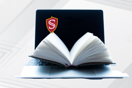 book on a laptop
