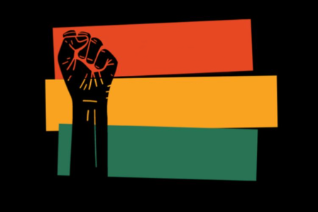 Logo with Hand and tricolor strips