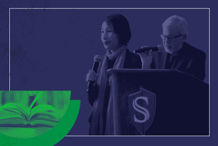 Annual RSA Celebration; Two speakers at a podium