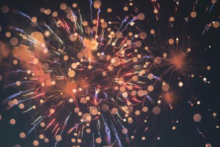 Fireworks in the dark