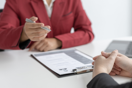 An employer interviewing a candidate