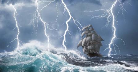 Ship on the sea