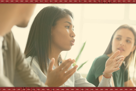 DRS Orientation image, people talking