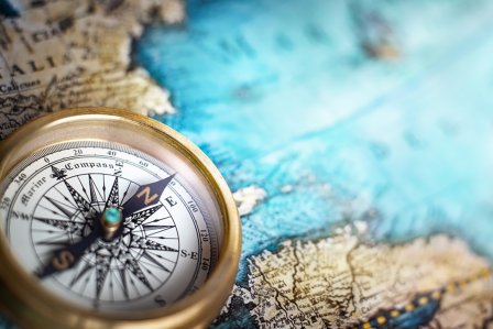 compass and map
