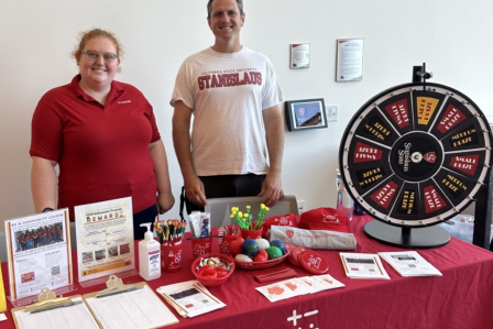 an image STEM ambassadors manning an information booth