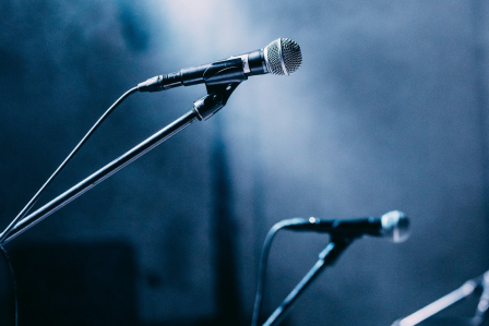Two Microphones on Stage