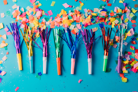 Confetti and party blowers