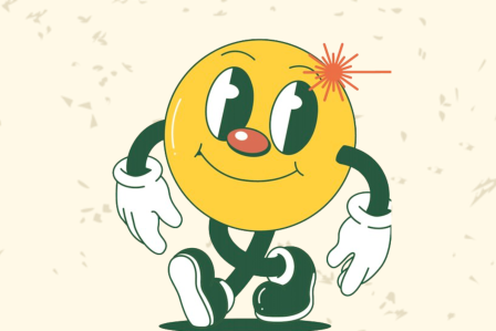 A Laser Pointed at a Smiley Face Icon