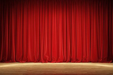 Red curtain on a theatre stage