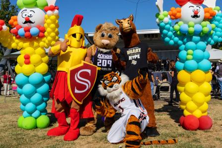 Mascots at Stockton Family Day at the Park