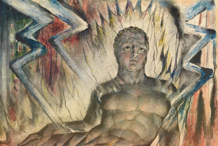 A painting of Capaneus the Blasphemer by William Blake