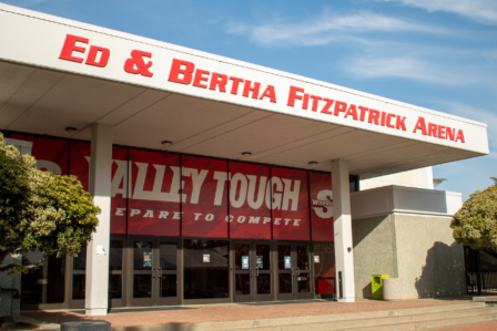 An exterior view of the Fitzpatrick Arena