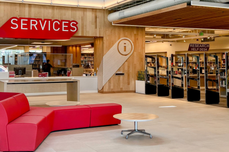 Stan State library lobby.