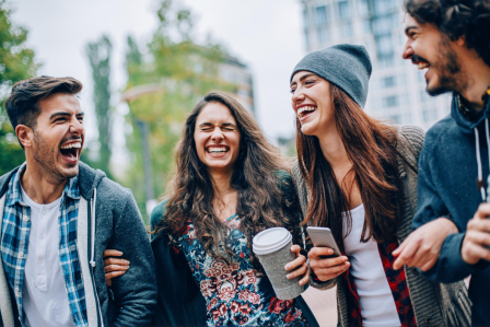 student group laughing