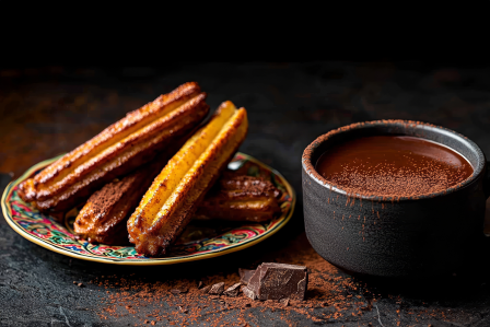 churros and hot chocolate