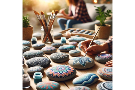 Rocks being painted