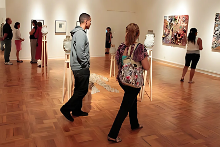 People in the University Art Gallery