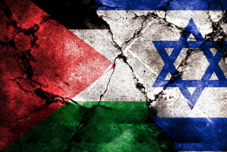Palestinian and Israeli Flags