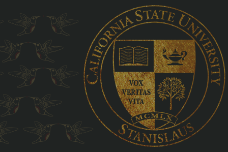 University Seal with hummingbirds in the background