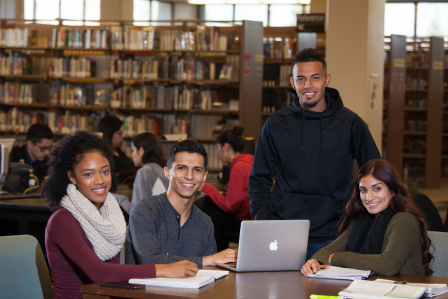 Students in the library