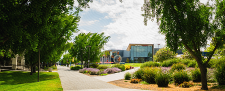 A view of the University Student Center at Stanislaus State