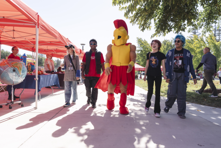 students with Titus at Warrior Expo