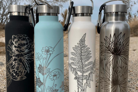 Laser engraving water bottles