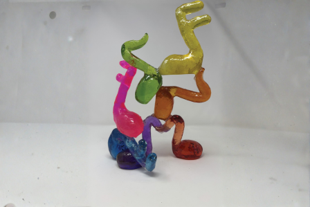 Hidden Melody, Resin, Glass Chips, and Alcohol Ink, 2025