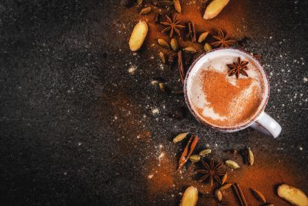 Mug of chai with spices