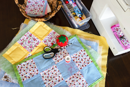 Set up for making a quilt 