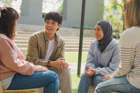 Small group of people talking